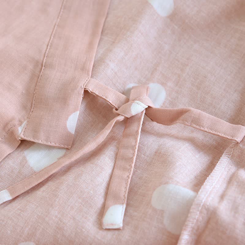 Heart Cotton Gauze Kimono Bathrobe - image 7