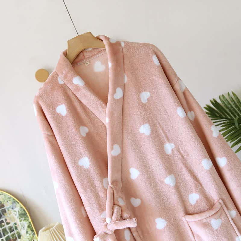 Couples Matching Heart Plush Kimono Robe - image 5