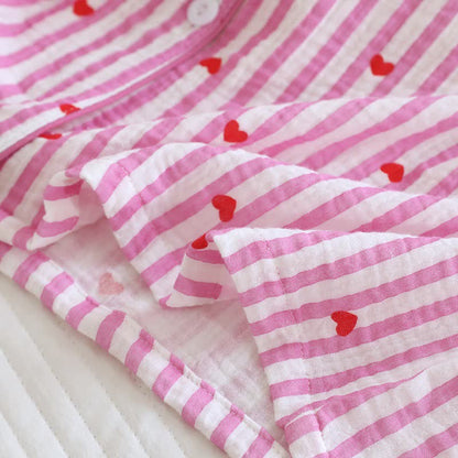 Stripe Heart Cotton Gauze Pajama Set - image 13