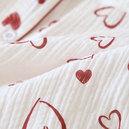 Heart Doodle Cotton Gauze Pajama Set - image 12