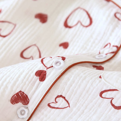 Heart Doodle Cotton Gauze Pajama Set - image 7
