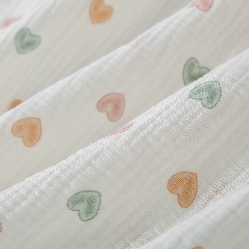 Colorful Heart Cotton Gauze Pajama Set - image 3