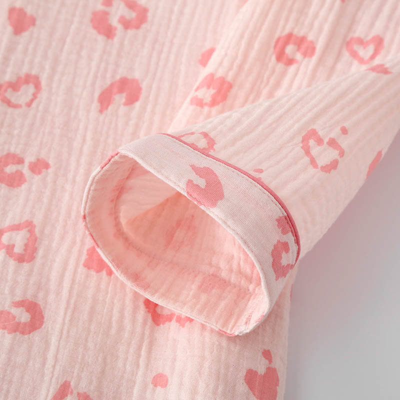 Heart Leopard Print Cotton Pajama Set - image 3