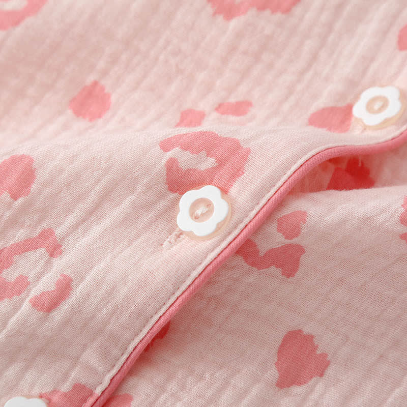 Heart Leopard Print Cotton Pajama Set - image 5