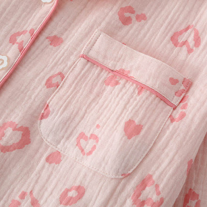 Heart Leopard Print Cotton Pajama Set - image 4