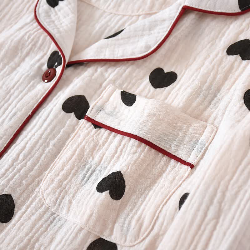 Black Heart Pure Cotton Pajama Set - image 5