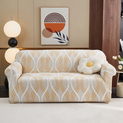 Jacquard Elastic Non-Slip Couch Slipcover - Yellow - All-inclusive - 4-Seater 92" - 118" - image 14