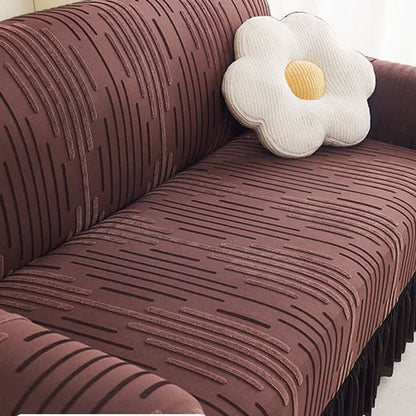 3D Jacquard Thickened Sofa Cover with Ruffled Skirt - image 3