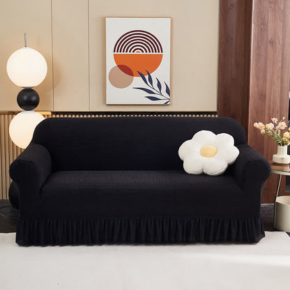 Elastic Full-Wrap Universal Fit Slipcover - Black -  4-Seater 92" - 118" - image 6