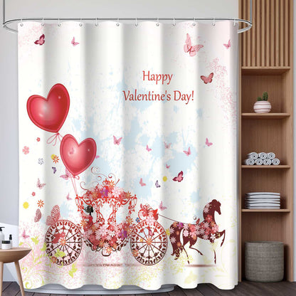 Heart & Cow Print Shower Curtain - C - 71"W x 79"L - image 3