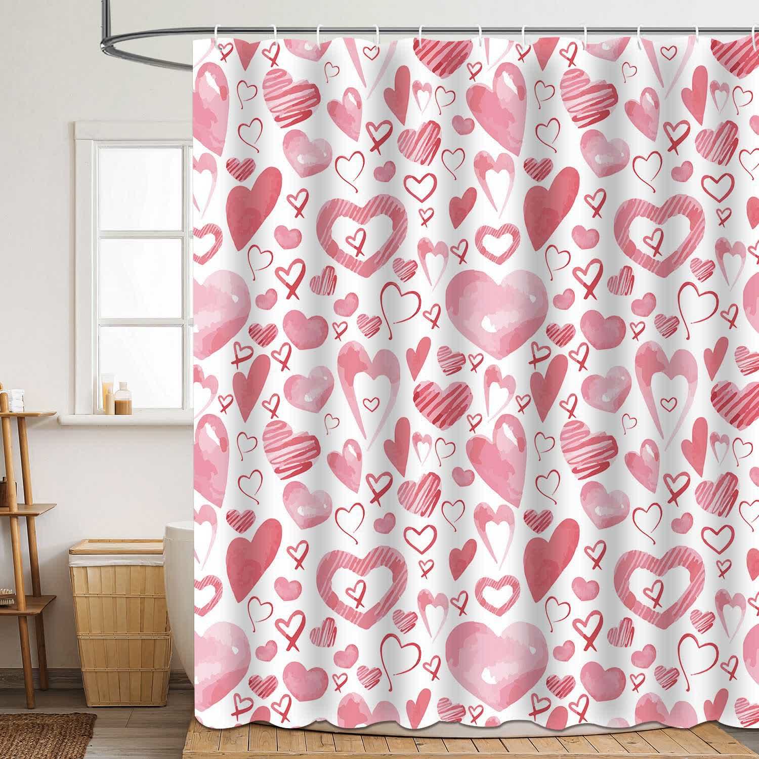 Valentine's Day Romantic Print Shower Curtain - G - 71"W x 79"L - image 6