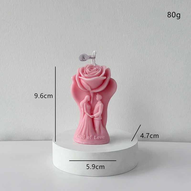 Romantic Rose Couple Scented Candle - Pink - 4PCS - 1.85"W x 2.32"L x 3.78"H - image 4