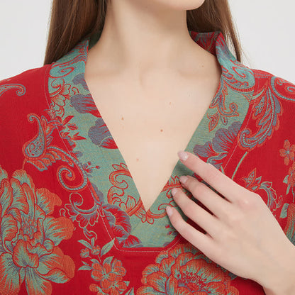 Floral Double-Layer Cotton Gauze Nightgown - image 3