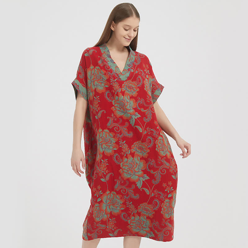 Floral Double-Layer Cotton Gauze Nightgown - image 1