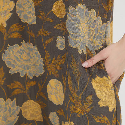 Vintage Peony Jacquard V-Neck Nightgown - image 2