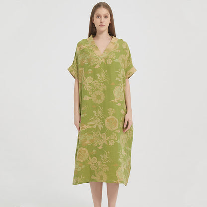 Floral Cotton Double-Gauze Kaftan Nightgown - image 1