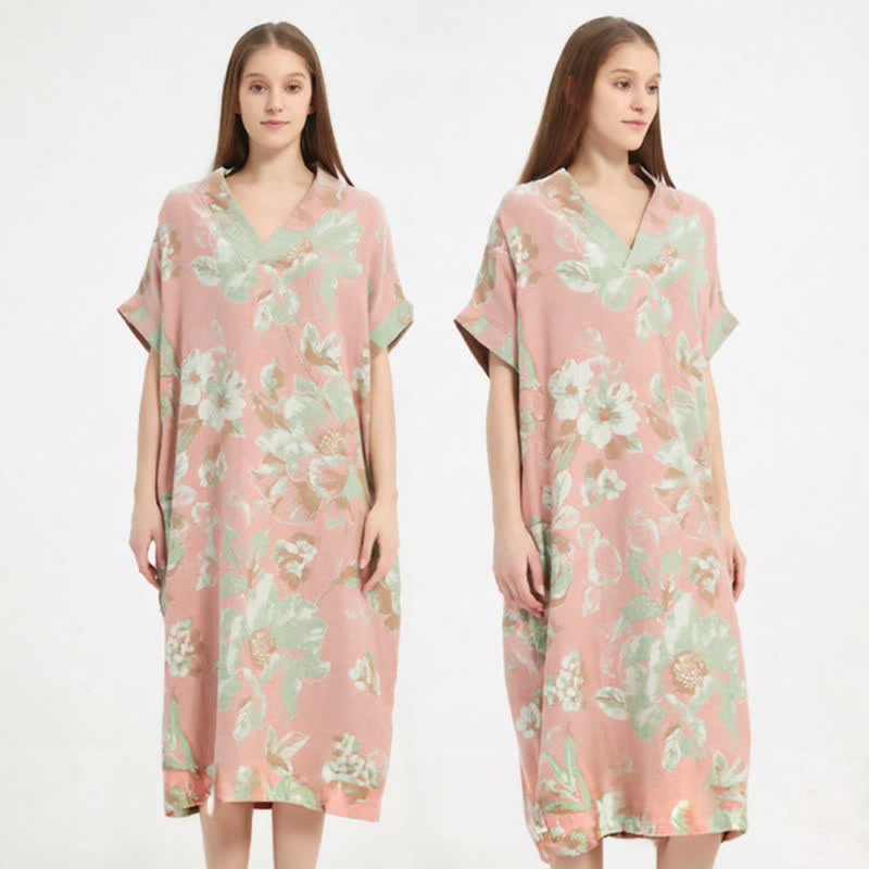 Jacquard Double-Layer Gauze Floral Nightgown - image 1
