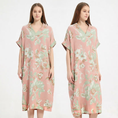 Jacquard Double-Layer Gauze Floral Nightgown - image 1