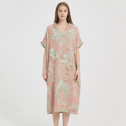 Jacquard Double-Layer Gauze Floral Nightgown - image 2