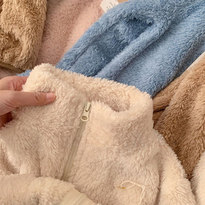 Solid Zip-up Kids Loungewear Set - image 5