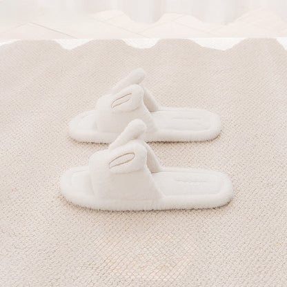 Cute Bunny Plush Open-Toe Slippers - image 7