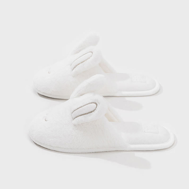 Cute Bunny Plush Closed-Toe Slippers - image 1