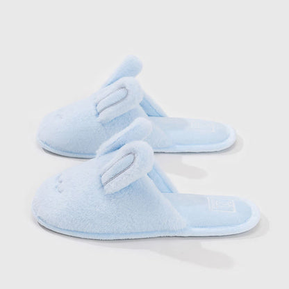 Cute Bunny Plush Closed-Toe Slippers - Blue - XL - image 7
