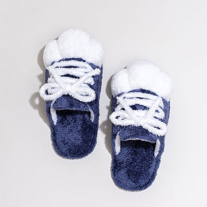 Cat Paw Lace-Up Closed-Toe Plush Slippers - image 7