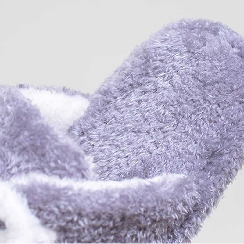 Cat Paw Lace-Up Closed-Toe Plush Slippers - image 17