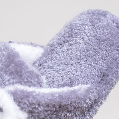 Cat Paw Lace-Up Closed-Toe Plush Slippers - image 17