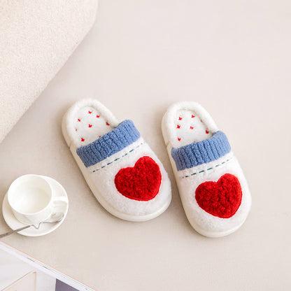 Heart Pattern Plush House Slippers - image 3