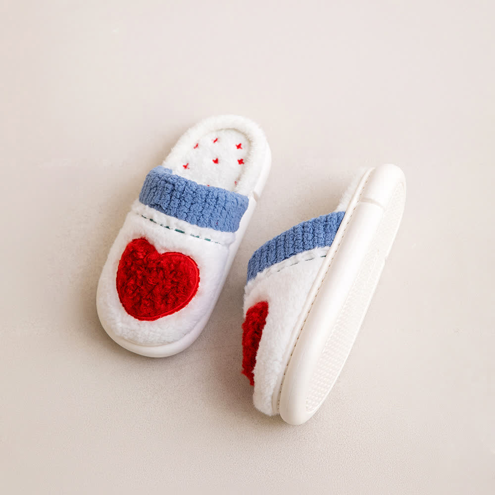 Heart Pattern Plush House Slippers - image 4