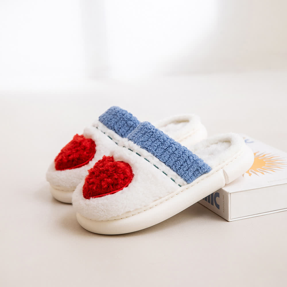 Heart Pattern Plush House Slippers - image 2