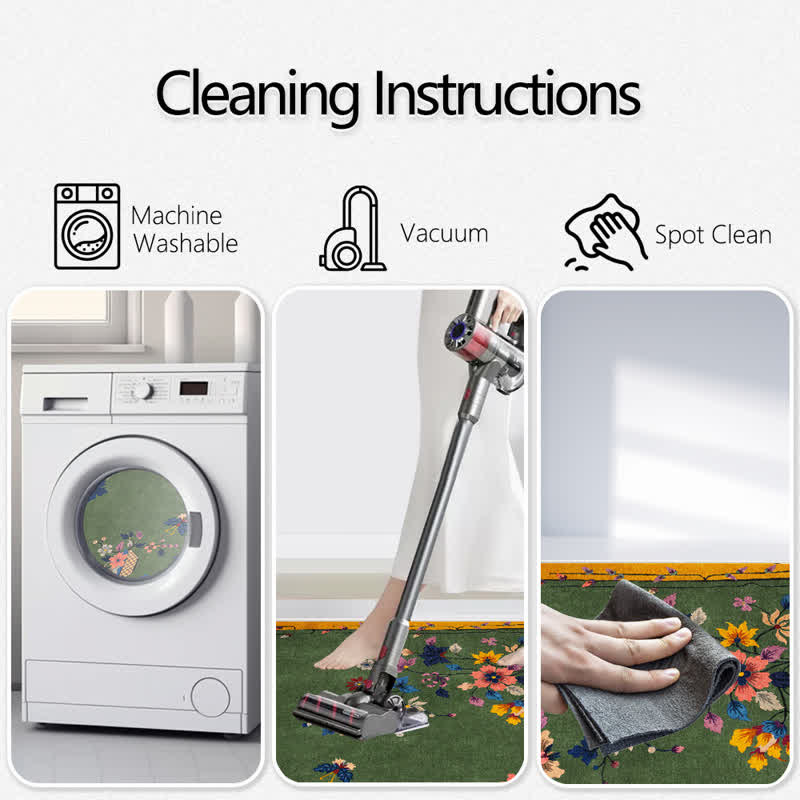 Vintage Chinoiserie Floral Oval Area Rug - image 6