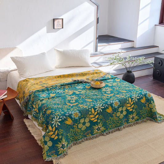 Reversible Floral & Butterfly Cotton Gauze Quilt - King - image 0