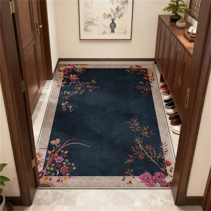 Oriental Chinoiserie Floral Non-slip Area Rug - image 1