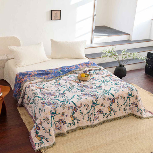 Bird on Branch Cotton Gauze Quilt - King - image 0