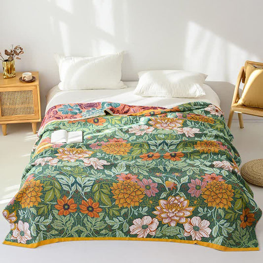 Ownkoti Reversible Dahlia Floral Cotton Gauze Quilt - King - image 0