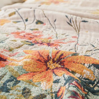 Reversible Daisy Floral Cotton Gauze Quilt - image 5