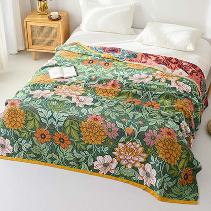 Reversible Daisy Floral Cotton Gauze Quilt - image 2