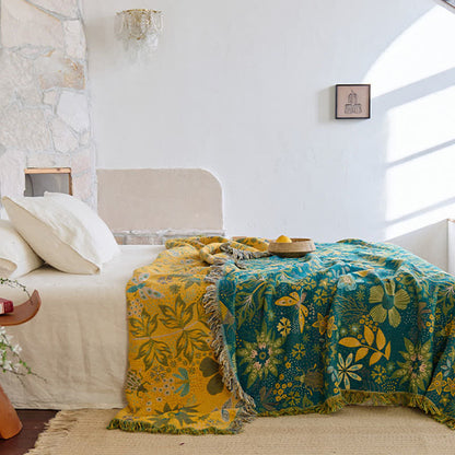 Reversible Floral & Butterfly Cotton Gauze Quilt - image 1