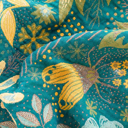 Reversible Floral & Butterfly Cotton Gauze Quilt - image 7