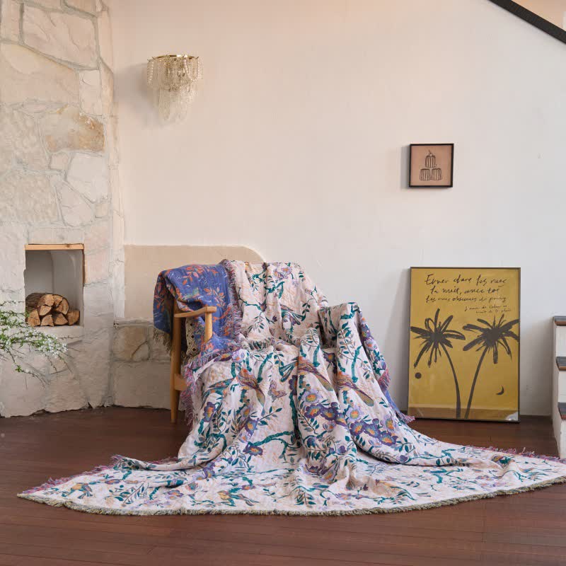 Bird on Branch Cotton Gauze Quilt - image 7