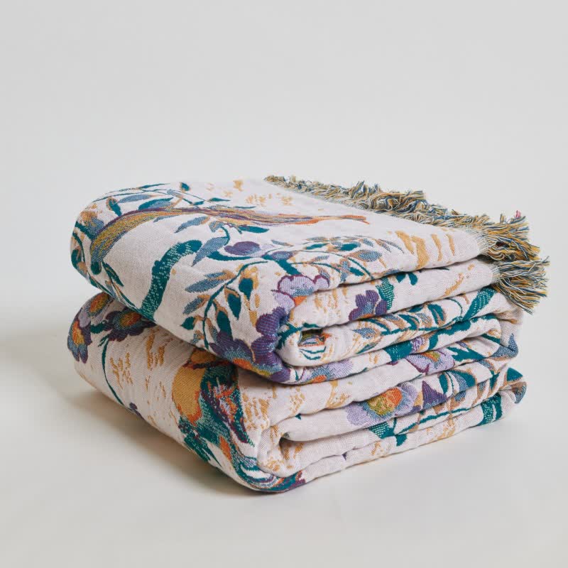 Bird on Branch Cotton Gauze Quilt - image 6