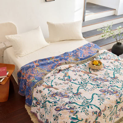 Bird on Branch Cotton Gauze Quilt - image 5