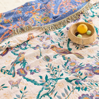 Bird on Branch Cotton Gauze Quilt - image 10