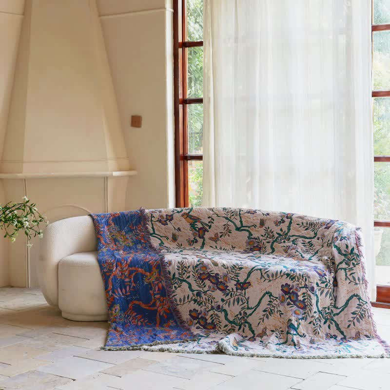 Bird on Branch Cotton Gauze Quilt - image 9