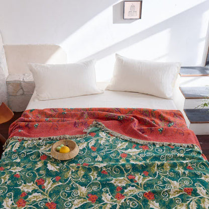 Ownkoti Red Flower Vine Cotton Gauze Quilt - image 3