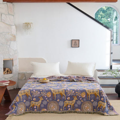 Ownkoti Reversible Floral Deer Cotton Gauze Quilt - image 2