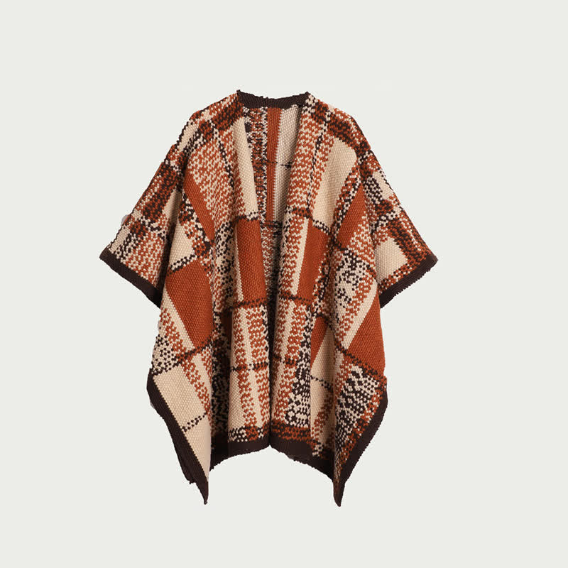 Stylish Dot Check Pattern Shawl Blanket - Camel - 59" x 47" - image 0